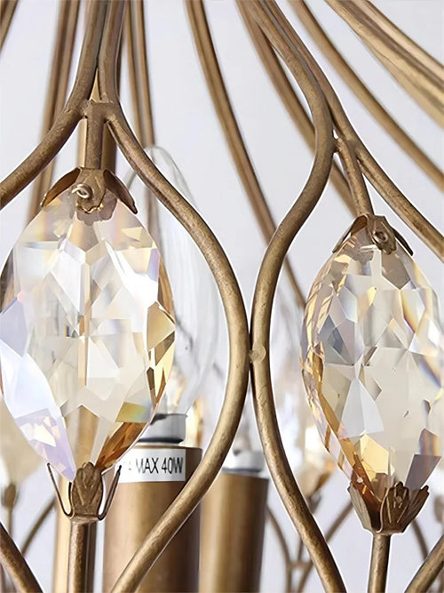 lustre rétro français en cristal style vintage suspension - vue 6 sur 9