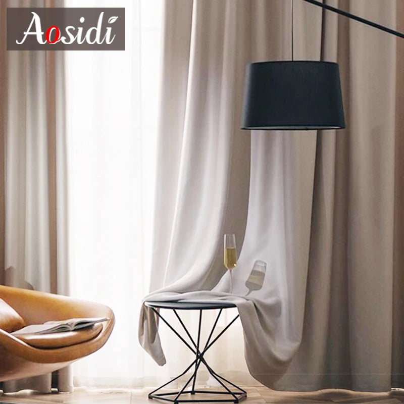 Rideau occultant moderne polyester pour salon et chambre
