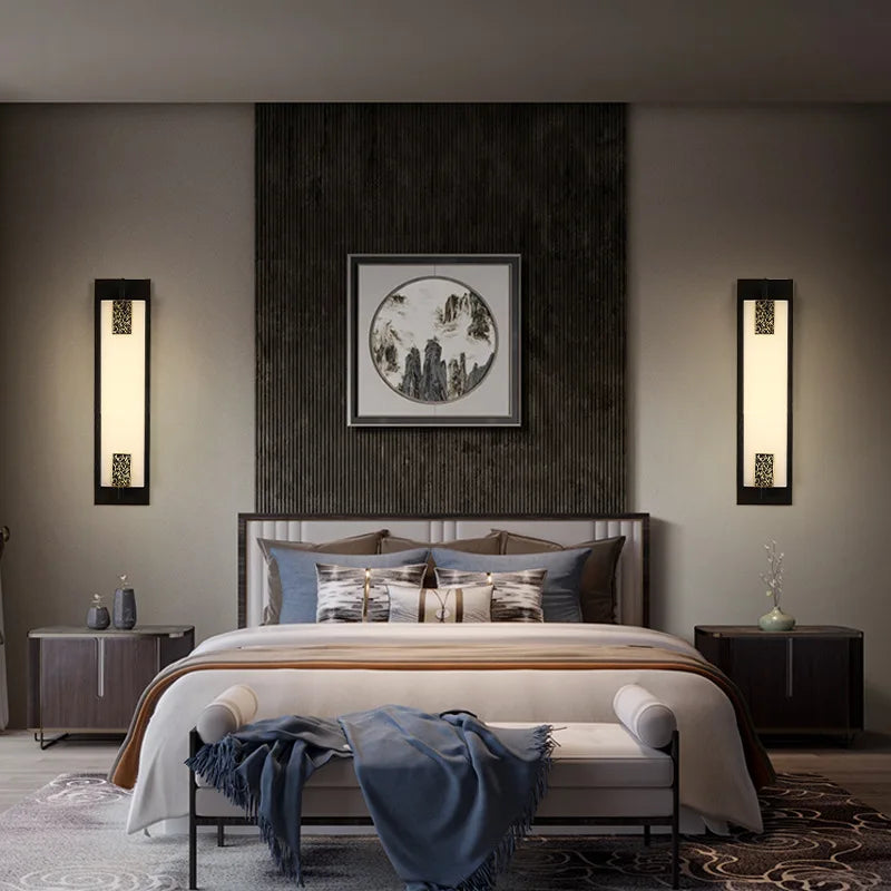 applique murale led en marbre néo-chinois pour hôtel - vue 4 sur 6