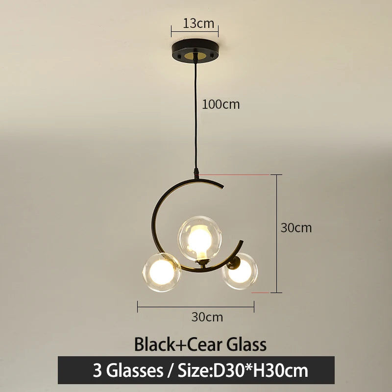 lampe boule en verre nordique décorative et créative - vue 16 sur 16