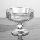 Ensemble verres vin rayés tige courte large ouverture