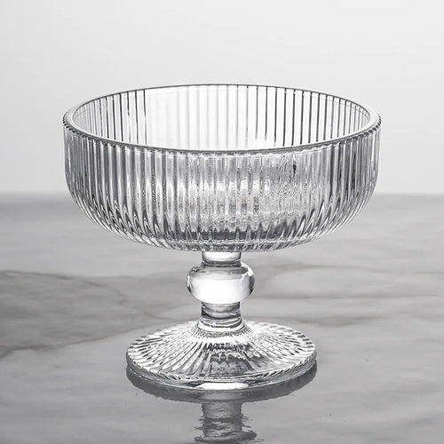 Ensemble verres vin rayés tige courte large ouverture