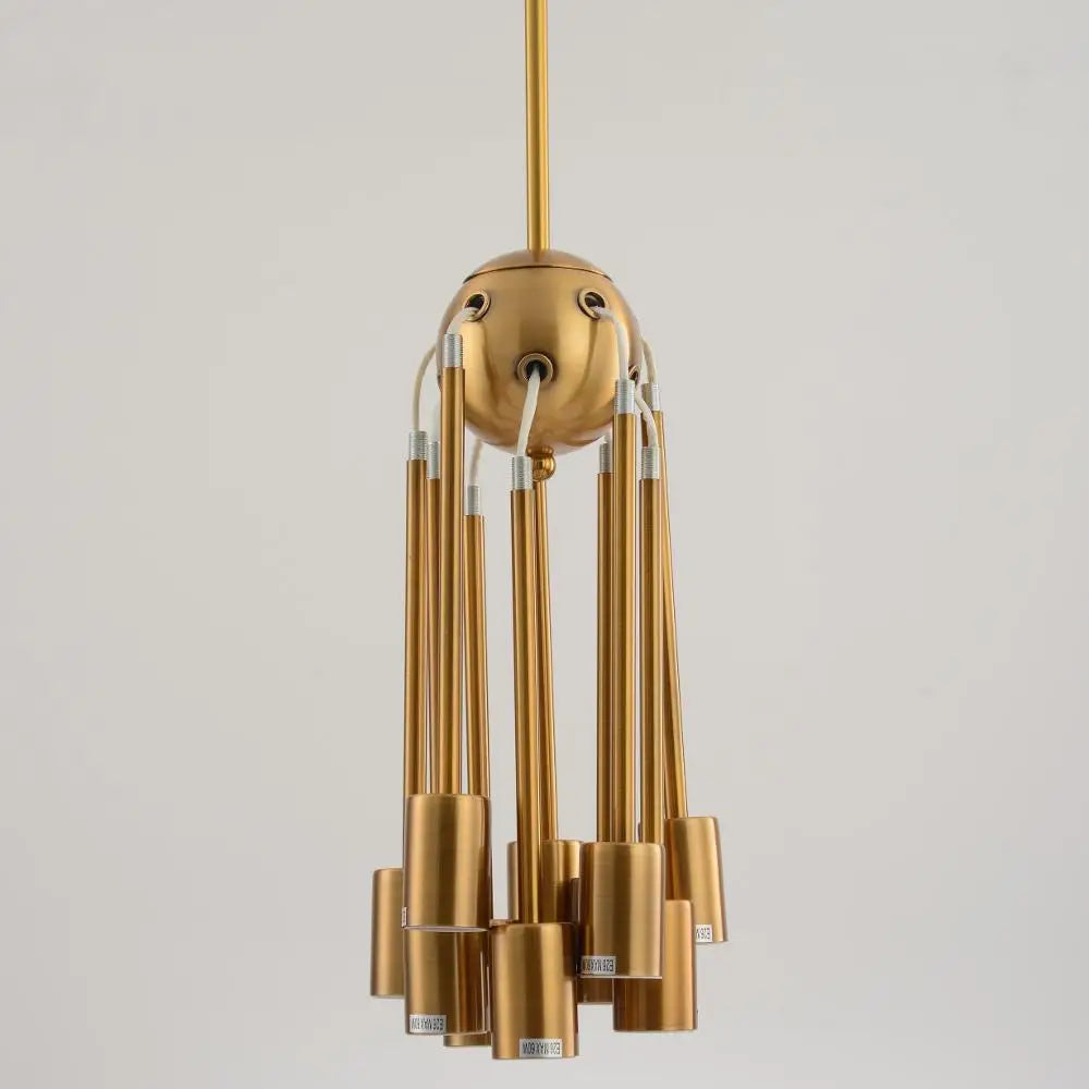 LED moderne Nickel brossé noir Tube lustres en laiton or industriel suspension Lightis pour salon Antique luminaires d'escalier - vue 7 sur 9