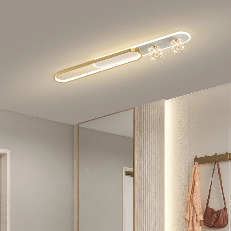 lustre moderne de luxe simple étoilé longue bande encastrée