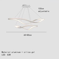 lustre led moderne en aluminium avec cordon d'anneau irrégulier réglable