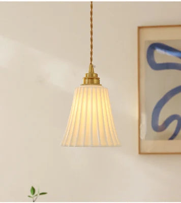 lustre rétro français en céramique et cuivre style américain design - vue 14 sur 13