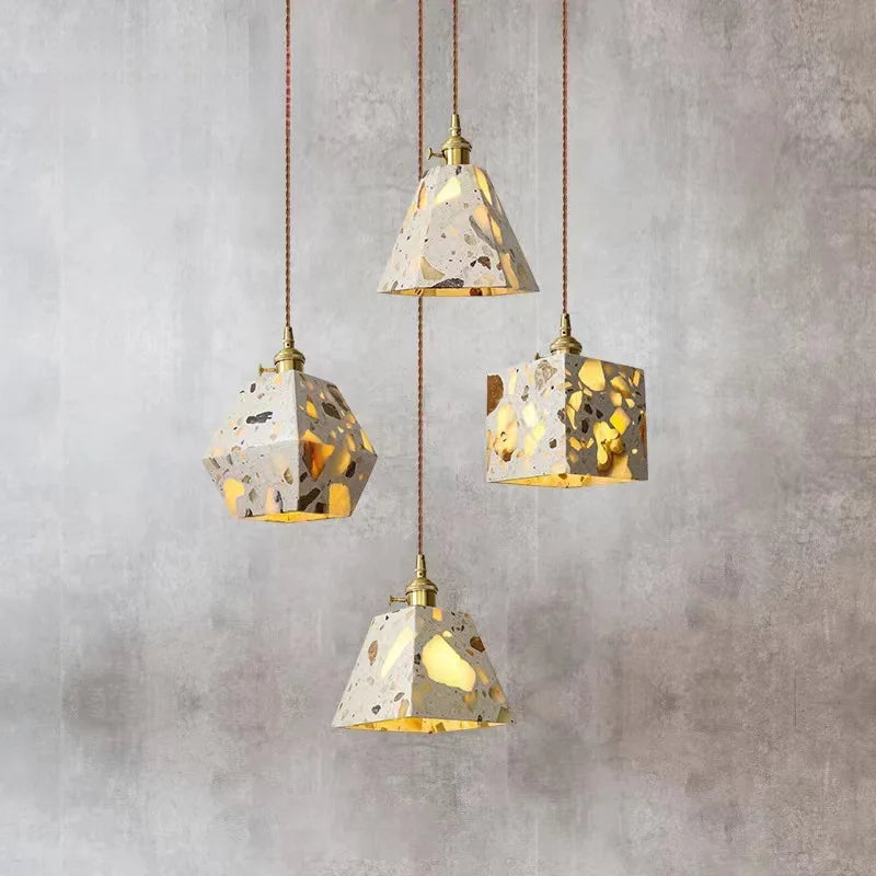 Industrial Style Concrete Pendant Light Fixture, Eco-friendly chandeliers are suitable for bedside, restaurant, café, etc - vue 2 sur 10