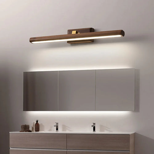 lampe de miroir scandinave en noyer noir led applique murale