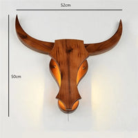 applique murale led style animal vache en bois vintage moderne