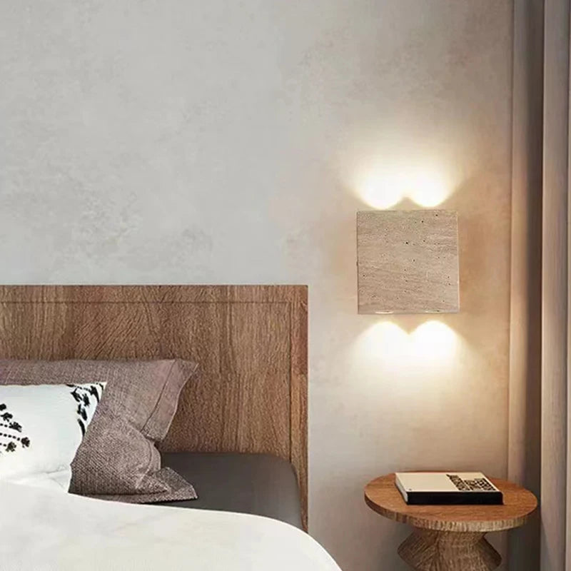 applique murale led en pierre naturelle 3000k lampe d'ambiance - vue 3 sur 8