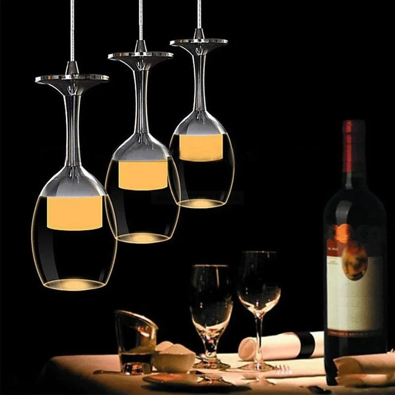 suspension modernes en verre de vin pour bar café