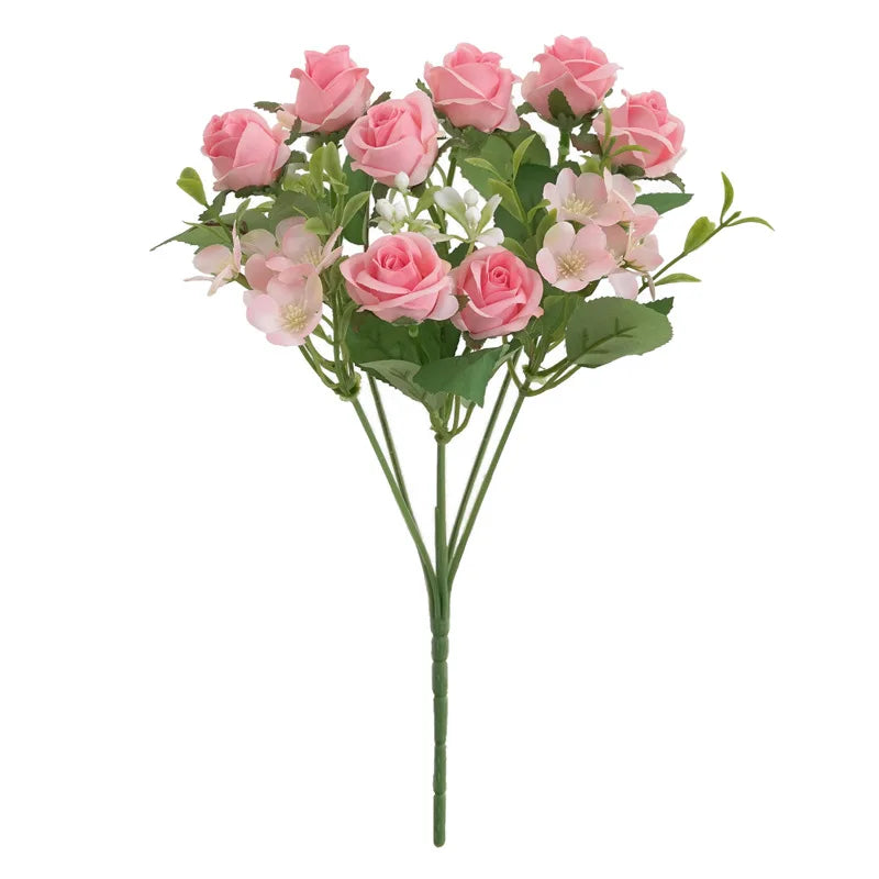 fleurs artificielles mariage bouquet roses hortensia décoration florale - vue 12 sur 11