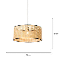 Lustre minimaliste moderne japonais en rotin tissé en bambou
