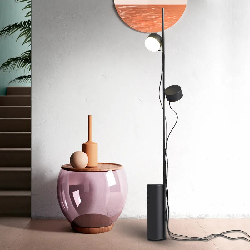 Lampadaire design nordique créatif noir lampadaire simple lampe d'angle étude chevet décoration salon lampe de lecture - vue 6 sur 7