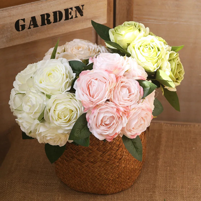 bouquet de roses artificielles décoration intérieure et extérieure fleurs faux - vue 4 sur 18