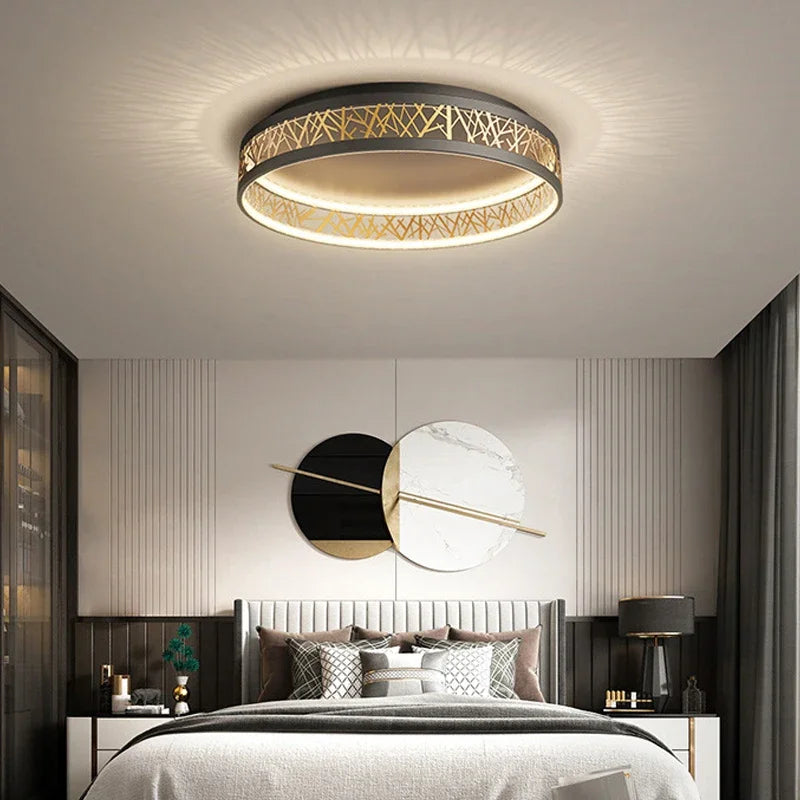 Plafonnier d'anneau modernes pour salon salle d'étude chambre décor à la maison lustres à intensité variable éclairage intérieur - vue 5 sur 14