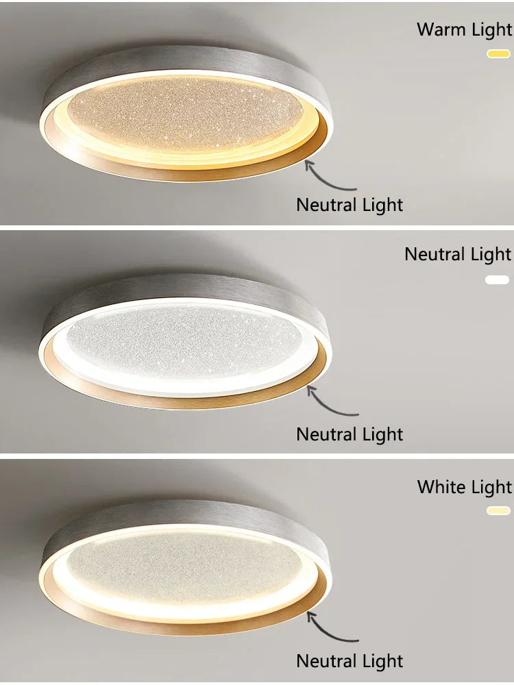 Modern Lights Round Ceiling Lamp Starry Sky Bedroom Lustre Simple Balcony Lampara Porch Creative Personality Room Chandeliers - vue 3 sur 9