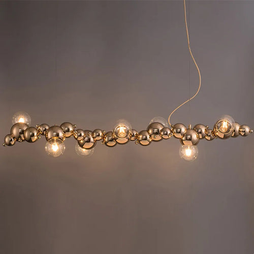 lustre moderne créatif en boule de bulles style nordique chromé