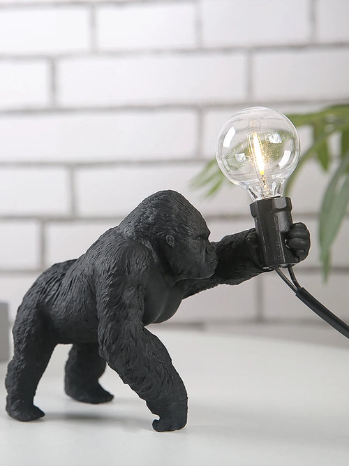 lampe à poser nordique king kong en résine personnalisable animaux - vue 12 sur 15