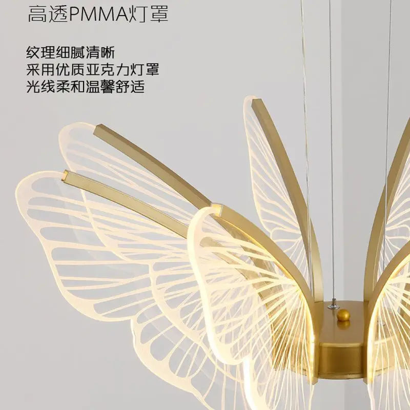 lustre papillon moderne en acrylique pour décoration intérieure - vue 5 sur 8