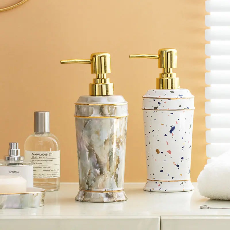 distributeur de savon céramique pour gel douche et désinfectant - vue 5 sur 30