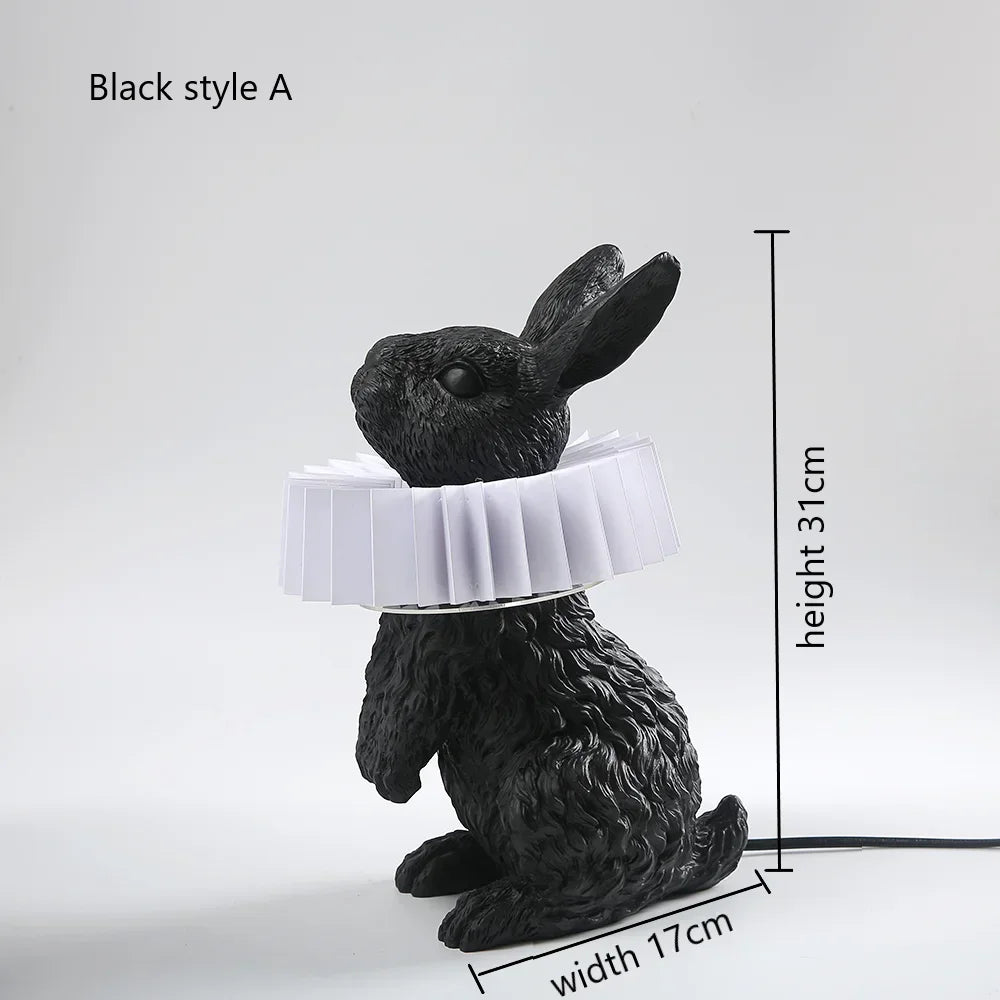 lampe de chevet lapin en résine style nordique décorative et moderne - vue 12 sur 15