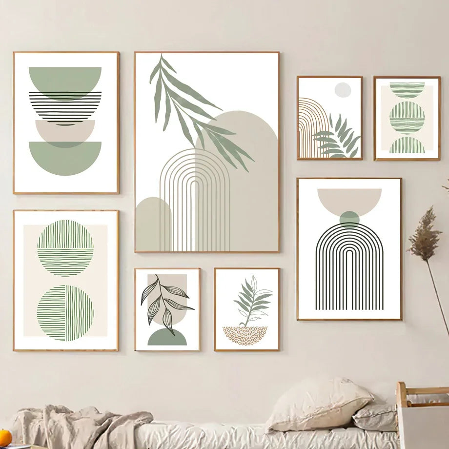 décoration murale abstraite boho géométrique en toile moderne - vue 3 sur 7