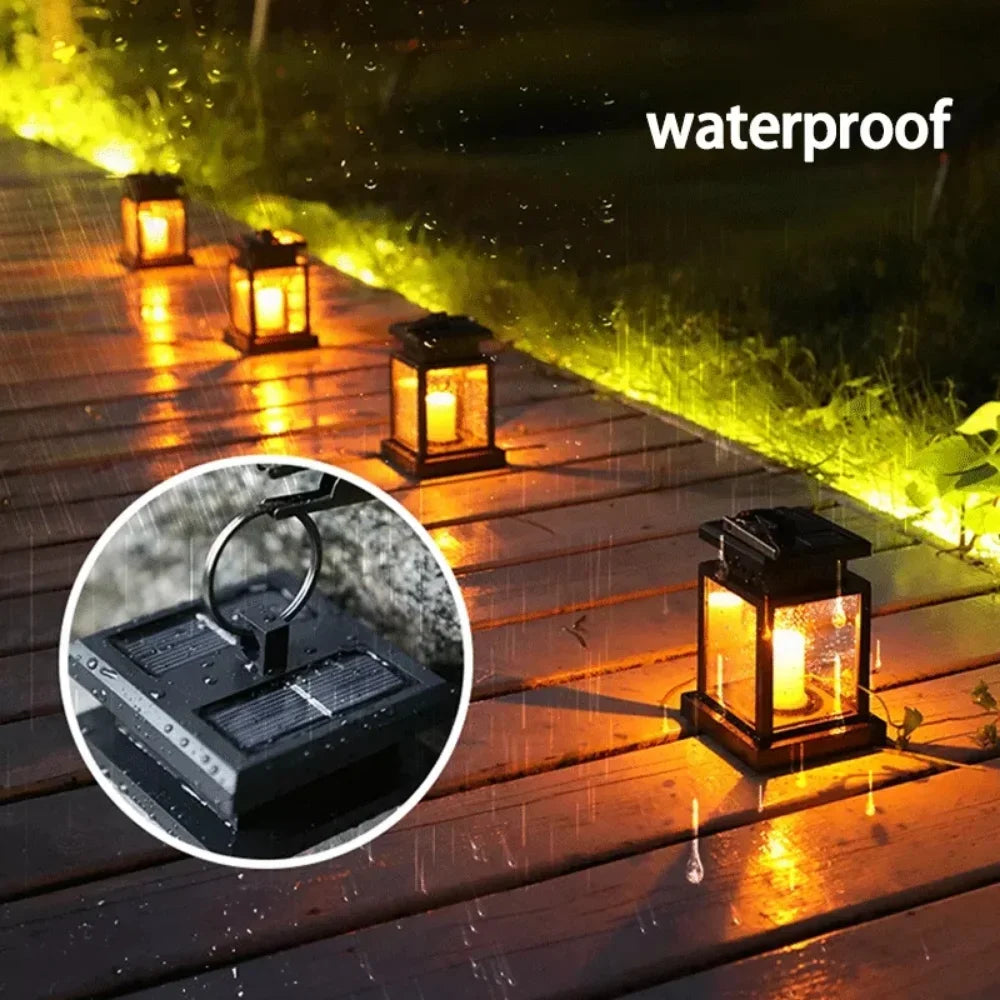 lampe solaire led étanche lanterne rétro pour jardin et cour - vue 7 sur 11