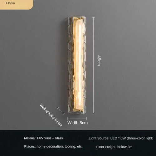 applique murale led en verre pour intérieur moderne