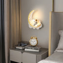 Applique murale moderne en forme de lune avec veilleuse led