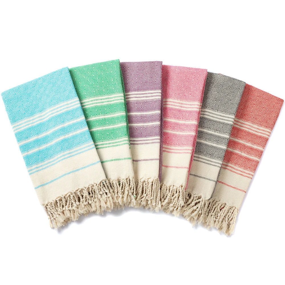 serviette de plage turque coton motif losanges rapide - vue 2 sur 6