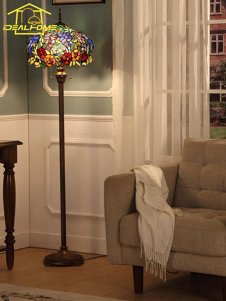 lampadaire vintage rétro tiffany led pour décoration intérieure ambiance