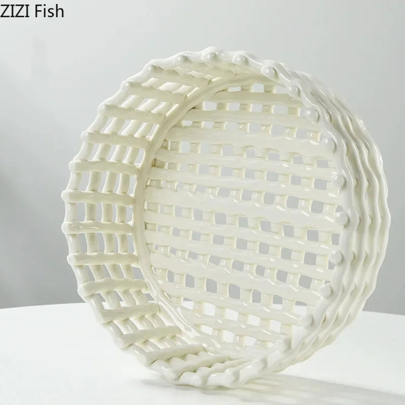 panier de rangement en céramique pour fruits et ustensiles de cuisine - vue 5 sur 21