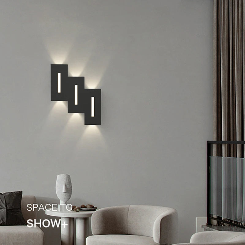 Applique murale Led d'intérieur chambre lampe de chevet nordique salon fond allée hôtel Led intérieur Double tête créative SimpleLamp - vue 4 sur 12