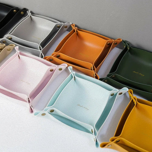 boîte de rangement nordique en cuir pour bureau et bijoux - vue 2 sur 19