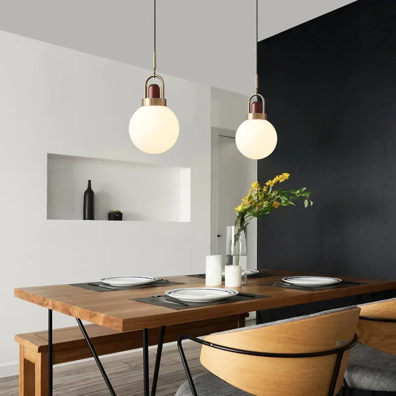 suspension en bois et verre pour décoration moderne - vue 4 sur 10