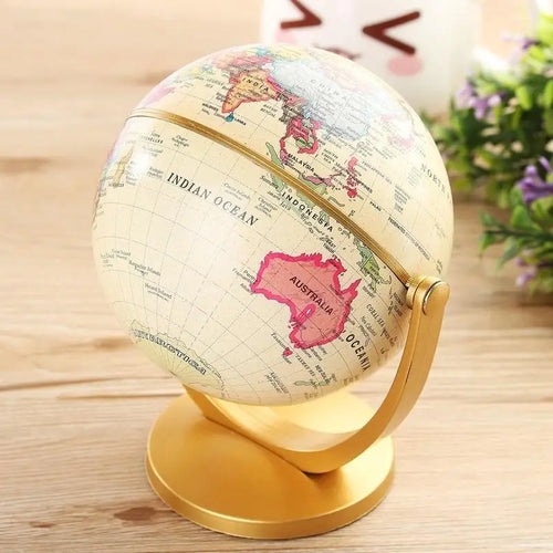lot de 2 globes rétro éducatifs rotatifs pour bureau et décoration - vue 3 sur 7