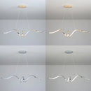 Suspension moderne LED lumière chromé design spirale