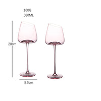 Verres à vin design flamant pied incliné