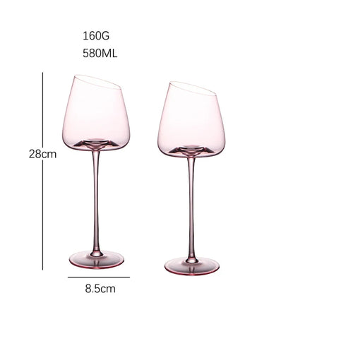 Verres à vin design flamant pied incliné