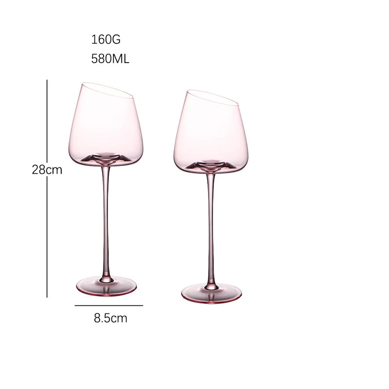 Verres à vin design flamant pied incliné