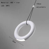 suspension anneau design art déco 4000k cordon réglable