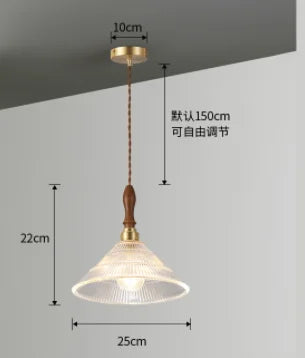 lustre rétro en cuivre avec verre pour décoration intérieure - vue 6 sur 9