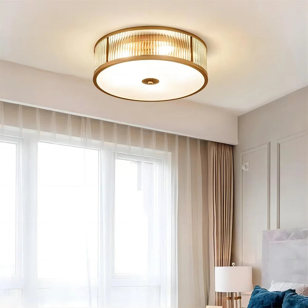 plafonnier led en cuivre et cristal luminaire créatif décoratif intérieur