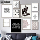 citations de motivation nordiques en typographie pour décoration murale