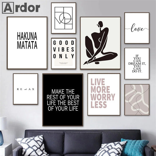 citations de motivation nordiques en typographie pour décoration murale