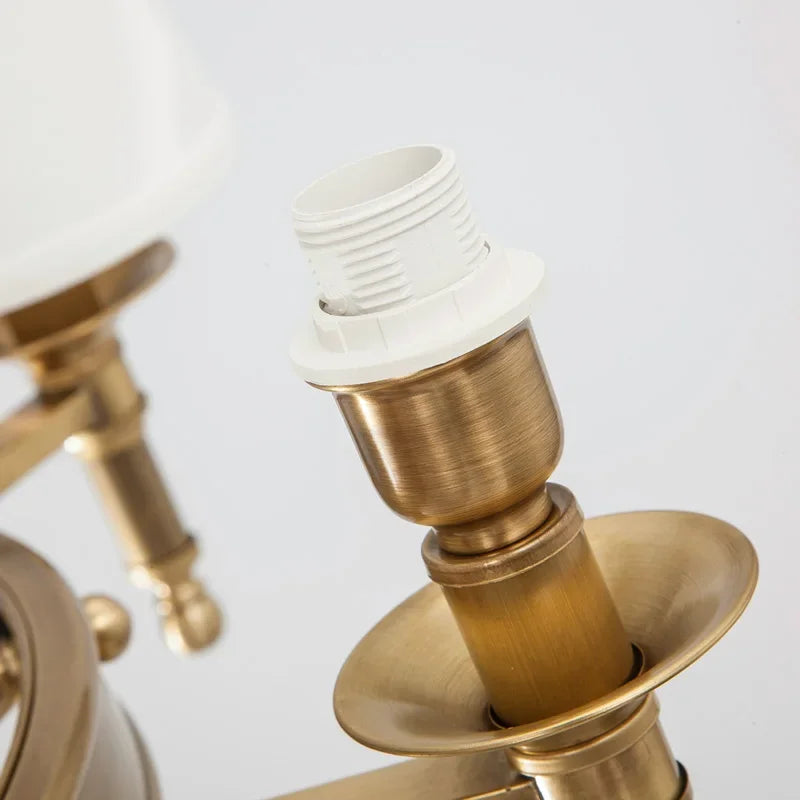 Lustre rond en cuivre complet pour chambre à coucher - vue 5 sur 12