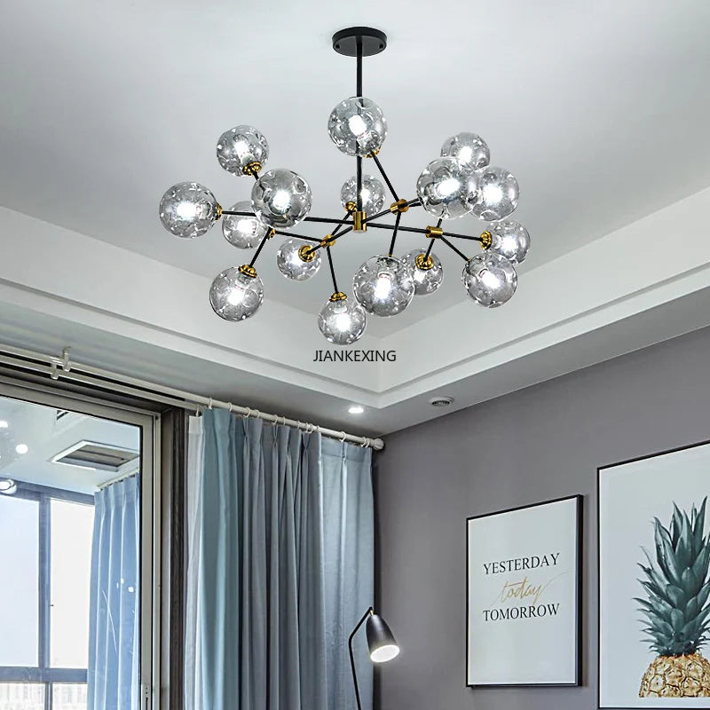 Lustre Led suspendu en forme de boule de verre - vue 3 sur 9