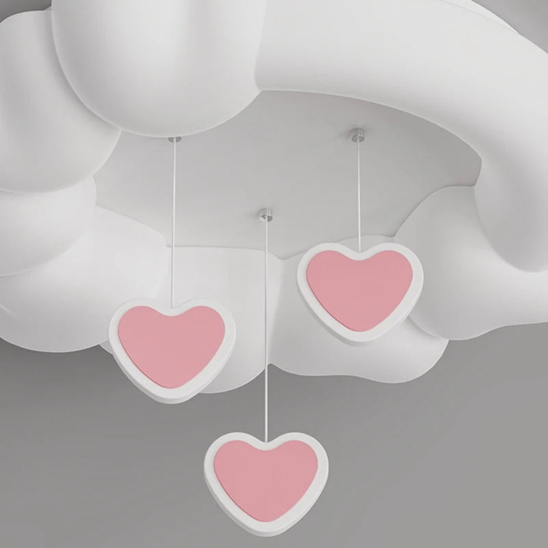 plafonnier romantique avec coeur lune étoile veilleuses nuage led - vue 6 sur 9