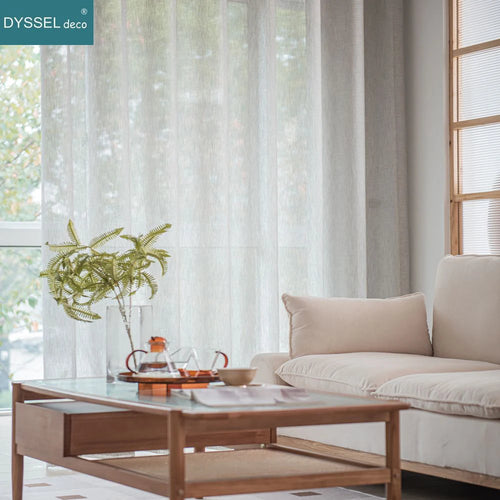 Voilage tulle flammé rayé style européen pour salon